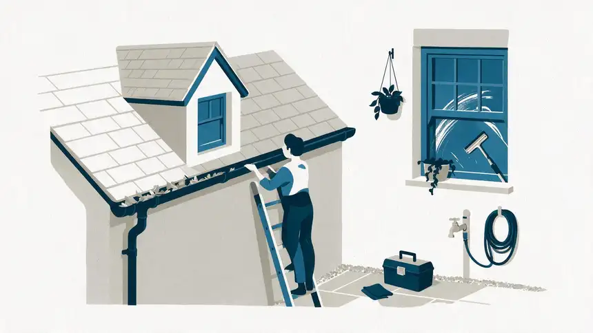 Gutter clearing and window cleaning tools